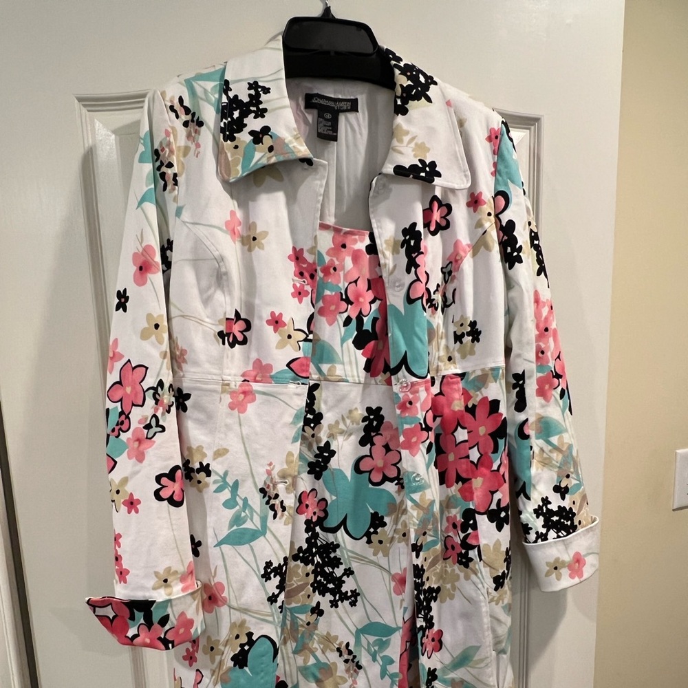 Women’s Coat Dress Cuffed - 2 pc.  Floral Pattern